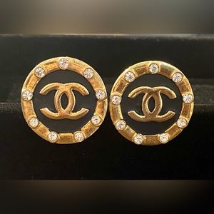 Rare Vintage Oversized Chanel Clip On Earrings